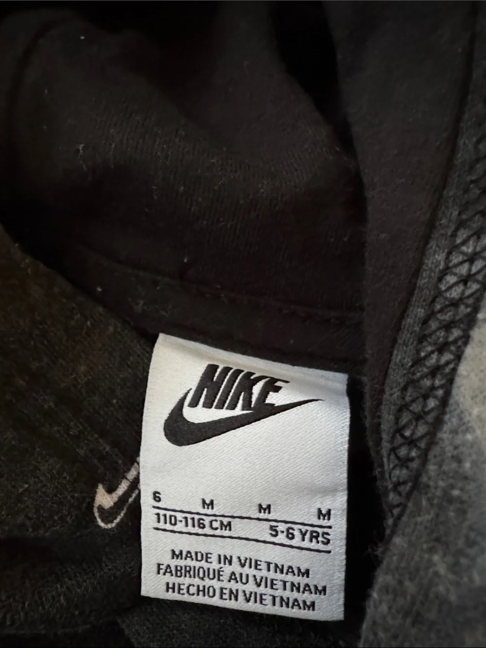 Nike Kids Black & White Swoosh Pullover Hoodie